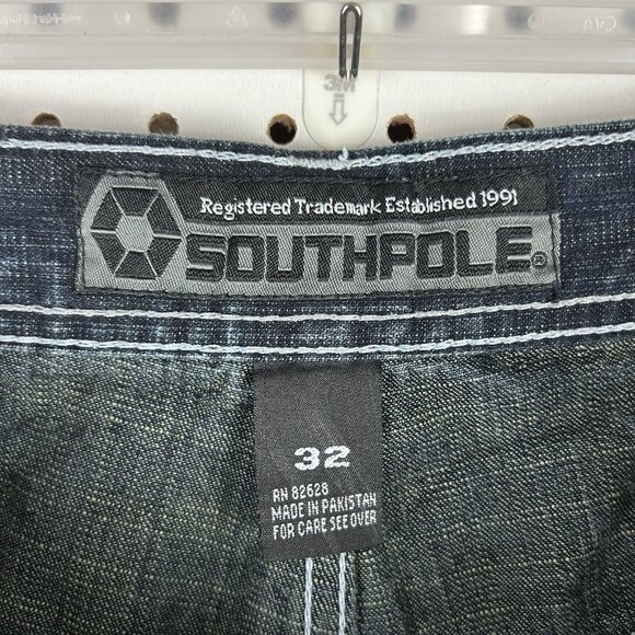 Southpole Y2K Baggy Jeans 32x30 Blue Denim Streetwear Skater Cyber Punk Grunge - Picture 6 of 7